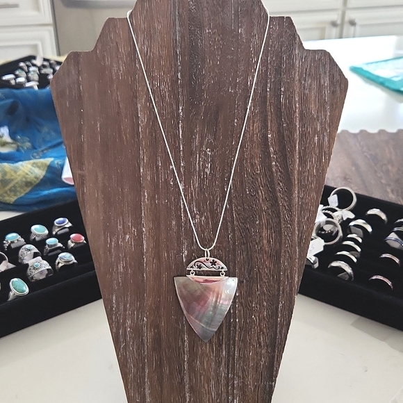 NEW Genuine Sterling Silver & Abalone Pendant - Picture 4 of 4